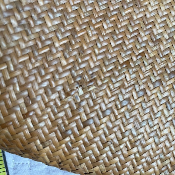 Gail DeLoach Asiaphile Woven Gator Brown Rattan Handbag Purse Clutch Vintage - Picture 12 of 13